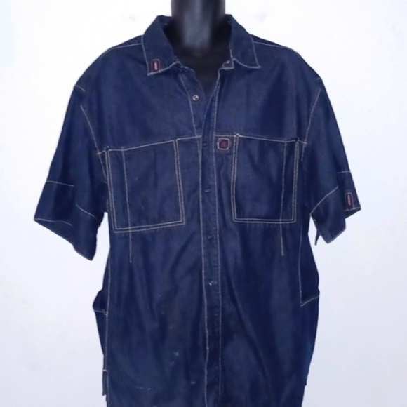 FLAT IRON Blue Denim Jacket, XL - Picture 1 of 9